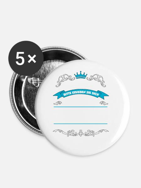 Kai Name Design - Buttons groß 56 mm (5er Pack) - Weiß