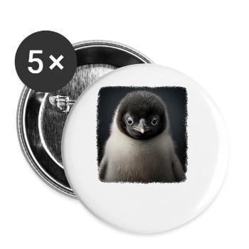 Penguins Realistic Penguin - Buttons large 2.2''/56 mm (5-pack) - white - Front