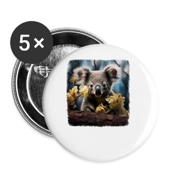 Koalas realistic Koala - Buttons large 2.2''/56 mm (5-pack) - white - Front