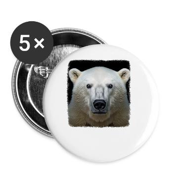Polar Bear Realistic Polar Bear - Buttons large 2.2''/56 mm (5-pack) - white - Front