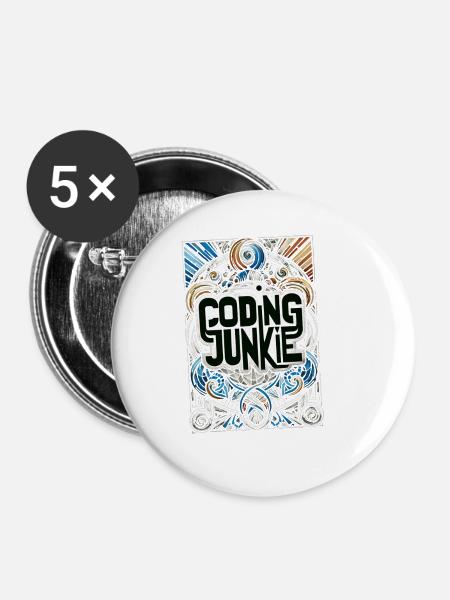 Coding Junkie 14 - Buttons groß 56 mm (5er Pack) - Weiß