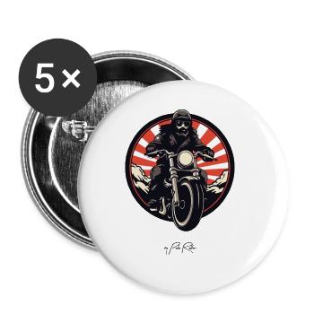 Le motocycliste le plus cool de tous les temps - Lot de 5 grands badges (56 mm) - blanc - Devant