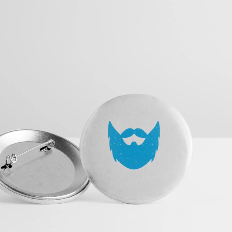 Bart Spruch Bärtiger Vater Ehemann Geschenk, Bart Buttons groß 56 mm (5er Pack)
