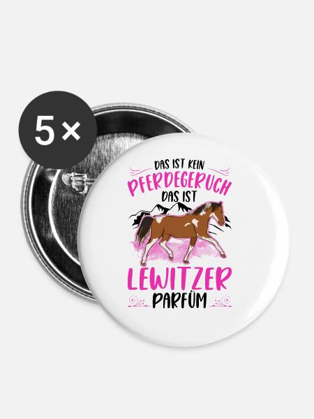 Lewitzer Parfüm Lewitzer Pferd Geruch - Buttons groß 56 mm (5er Pack) - Weiß
