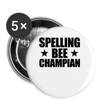 Rechtschreibbiener Champian fehlgegeben lustige Sc - Buttons groß 56 mm (5er Pack) - Weiß - Vorne