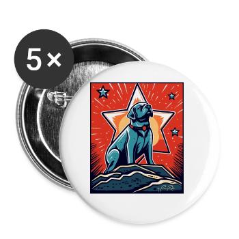 Un chien fidèle sous une étoile - Lot de 5 grands badges (56 mm) - blanc - Devant
