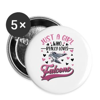 Falconer Girl Falconry Falconry Kestrel - Buttons large 2.2''/56 mm (5-pack) - white - Front