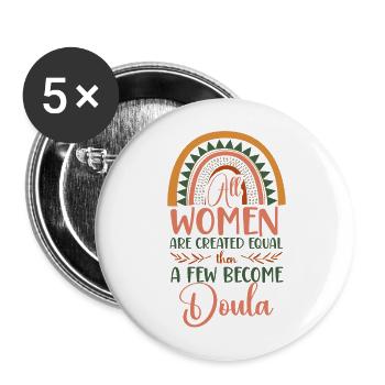 Doula Travailleuse De La Naissance Arc-en-ciel Tous - Lot de 5 grands badges (56 mm) - blanc - Devant