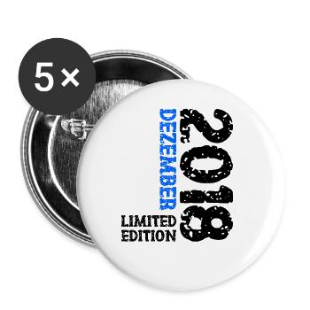 2018 December Limited Edition 5th Birthday Decoration - Buttons large 2.2''/56 mm (5-pack) - white - Front