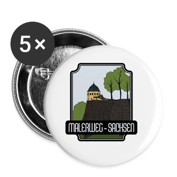 Malerweg - Saxony - Buttons large 2.2''/56 mm (5-pack) - white - Front