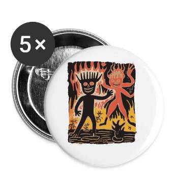 Willkommen bei der Arbeit: Kollegen u Mitarbeiter - Buttons groß 56 mm (5er Pack) - Weiß - Vorne