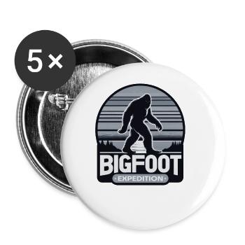 Bigfoot Expedition Hiking | Sasquatch Hunter - Buttons large 2.2''/56 mm (5-pack) - white - Front