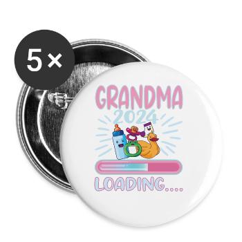Granny 2024 Granny-to-be 2024 Loading - Buttons large 2.2''/56 mm (5-pack) - white - Front