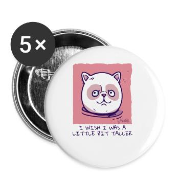 I Wish I Was Bigger: Silly Cat - Buttons large 2.2''/56 mm (5-pack) - white - Front