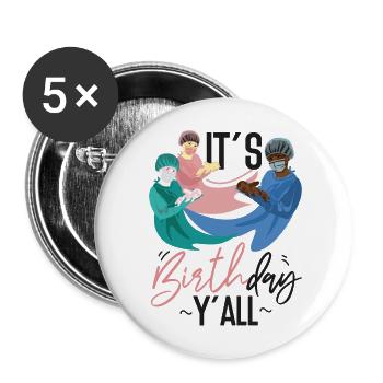 Infirmière spécialisée dans le travail et l’accouchement - Lot de 5 grands badges (56 mm) - blanc - Devant