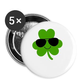 St Patricks Day Accessories Ireland Shamrock Decoration - Buttons large 2.2''/56 mm (5-pack) - white - Front