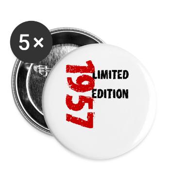 1957 édition limitée anniversaire cadeau femme mari - Lot de 5 grands badges (56 mm) - blanc - Devant