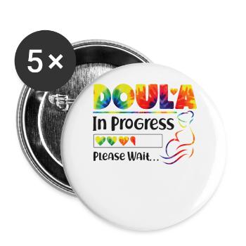 Doula Birth Worker Student Doula - Buttons groß 56 mm (5er Pack) - Weiß - Vorne