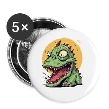 Unansehnlicher kleiner Drache - Buttons groß 56 mm (5er Pack) - Weiß - Vorne