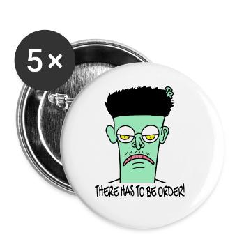 There Must Be Order: Unfunny Cartoon Guy - Buttons large 2.2''/56 mm (5-pack) - white - Front