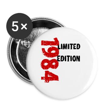1984 Édition limitée 39e anniversaire Cadeau amusant - Lot de 5 grands badges (56 mm) - blanc - Devant