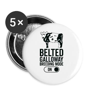 Mode d’élevage des vaches activé - Gürnelgalloway - Lot de 5 grands badges (56 mm) - blanc - Devant