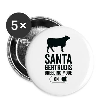 Kuhzuchtmodus Auf - Santa Gertrudis - Buttons groß 56 mm (5er Pack) - Weiß - Vorne