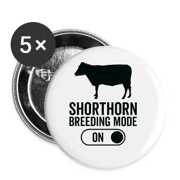 Cow Breeding Mode On - Shorthorn - Buttons large 2.2''/56 mm (5-pack) - white - Front