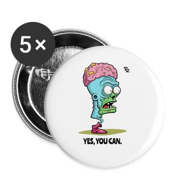 Yes, you can: One-legged brain zombie head - Buttons large 2.2''/56 mm (5-pack) - white - Front