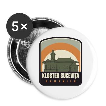 Sucevita Monastery – Romania - Buttons large 2.2''/56 mm (5-pack) - white - Front