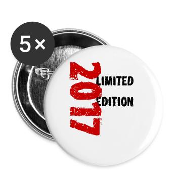 2017 Limited Edition Geburtstag Geschenk Deko - Buttons groß 56 mm (5er Pack) - Weiß - Vorne