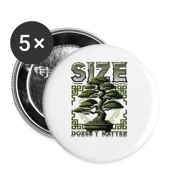 Bonsai Anbauen Kleiner Japanischer Bonsaibaum - Buttons groß 56 mm (5er Pack) - Weiß - Vorne