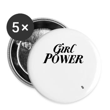noch mal Girl Power - Buttons groß 56 mm (5er Pack) - Weiß - Vorne