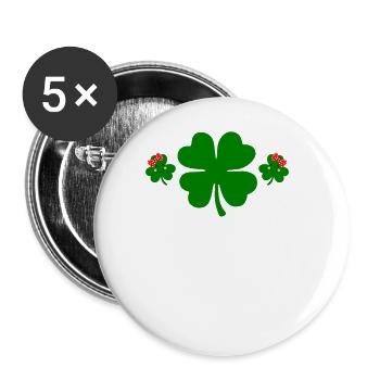 St Patrick's Day Accessories Ireland Shamrock Decoration - Buttons large 2.2''/56 mm (5-pack) - white - Front