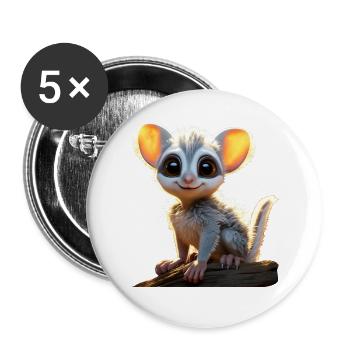 Galago Bush Baby Monkey Galagos Monkey Cute Galago - Buttons large 2.2''/56 mm (5-pack) - white - Front