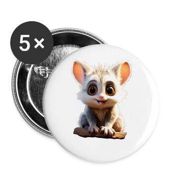 Galago Bush Baby Monkey Galagos Monkey Cute Galago - Buttons large 2.2''/56 mm (5-pack) - white - Front