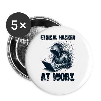 Analyste Piratage Éthique Cybersécurité Éthique - Lot de 5 grands badges (56 mm) - blanc - Devant