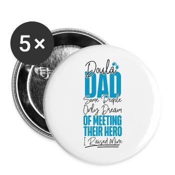 Doula Birth Worker Dad Doula Dad - Buttons groß 56 mm (5er Pack) - Weiß - Vorne