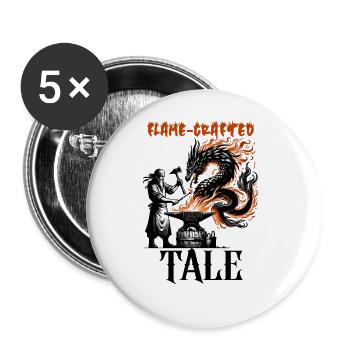 Blacksmith Metalworker Bladesmith Metal - Buttons large 2.2''/56 mm (5-pack) - white - Front