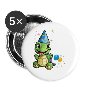 Je suis 9 Tortues Tortue 9e anniversaire - Lot de 5 grands badges (56 mm) - blanc - Devant