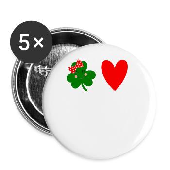 St Patrick's Day Accessories Ireland Shamrock Decoration - Buttons large 2.2''/56 mm (5-pack) - white - Front