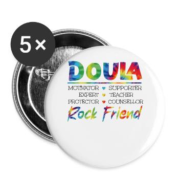 Doula Birth Worker Doula Motivator - Buttons groß 56 mm (5er Pack) - Weiß - Vorne