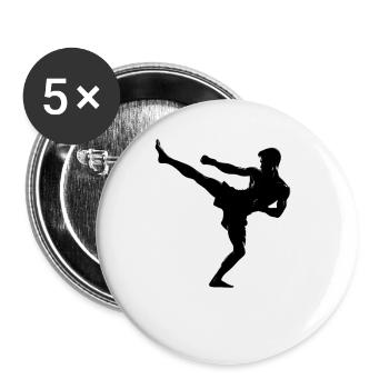 Martial Arts Fighter Design - Buttons large 2.2''/56 mm (5-pack) - white - Front
