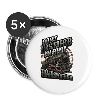 Trainspotting Train Lovers Trains - Buttons large 2.2''/56 mm (5-pack) - white - Front