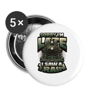 Trainspotting Train Lovers Trains - Buttons large 2.2''/56 mm (5-pack) - white - Front