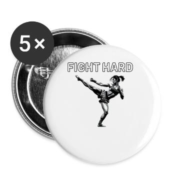 Muay Thai Girl - Buttons large 2.2''/56 mm (5-pack) - white - Front