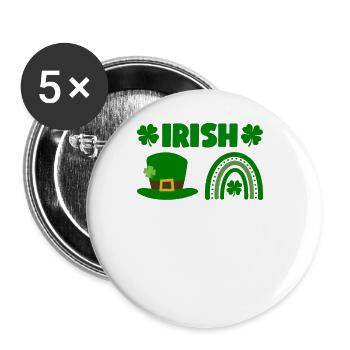 St Patrick's Day Accessories Ireland Shamrock Decoration - Buttons large 2.2''/56 mm (5-pack) - white - Front
