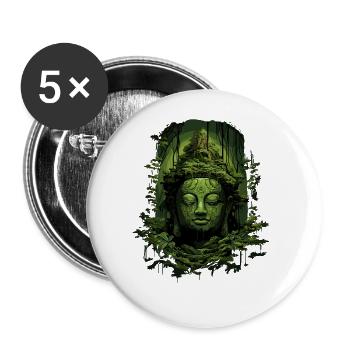 Bouddhisme Yoga Bouddhiste Zen Méditation Bouddha - Lot de 5 grands badges (56 mm) - blanc - Devant