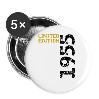 1955 Limited Edition Birthday Gift Wife Husband - Buttons large 2.2''/56 mm (5-pack) - white - Front