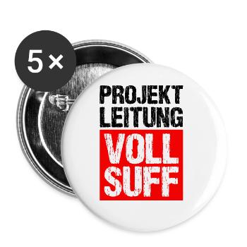 Bier Saufen Shirt Damen Herren Feiern Partnerlook - Buttons groß 56 mm (5er Pack) - Weiß - Vorne